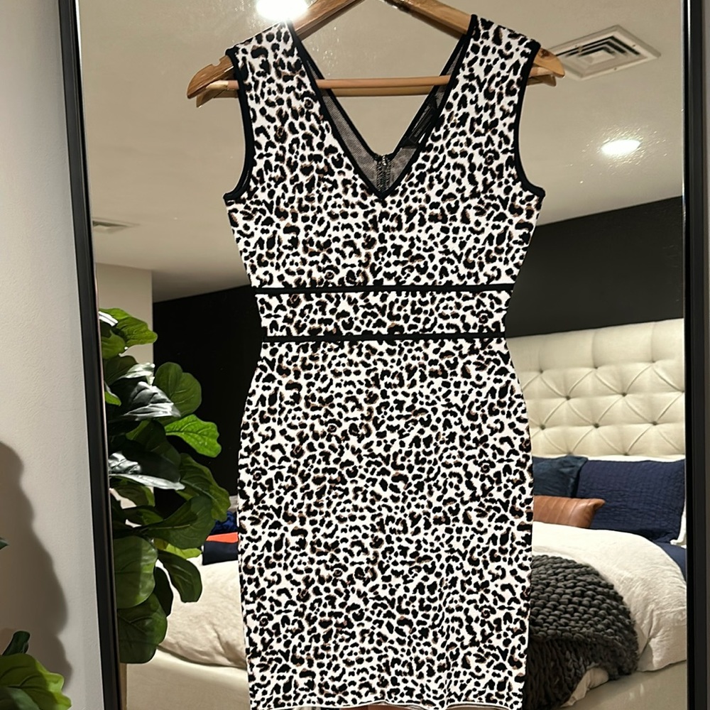 BCBGMaxAzria Bodycon Leopard Print Dress